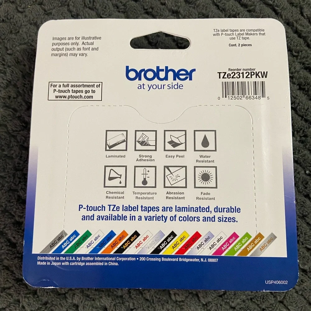 Brother P-touch TZe Tape, 1/2”, 2 Pack ~ NEW